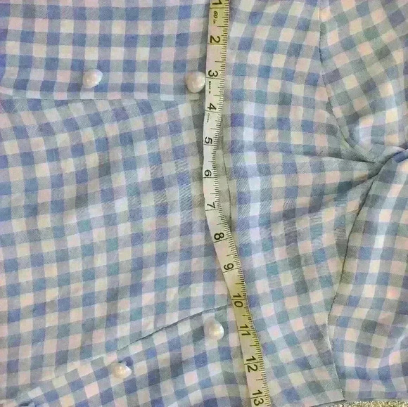 Summer midi checkered Blue dress Size  med - Picture 10 of 10